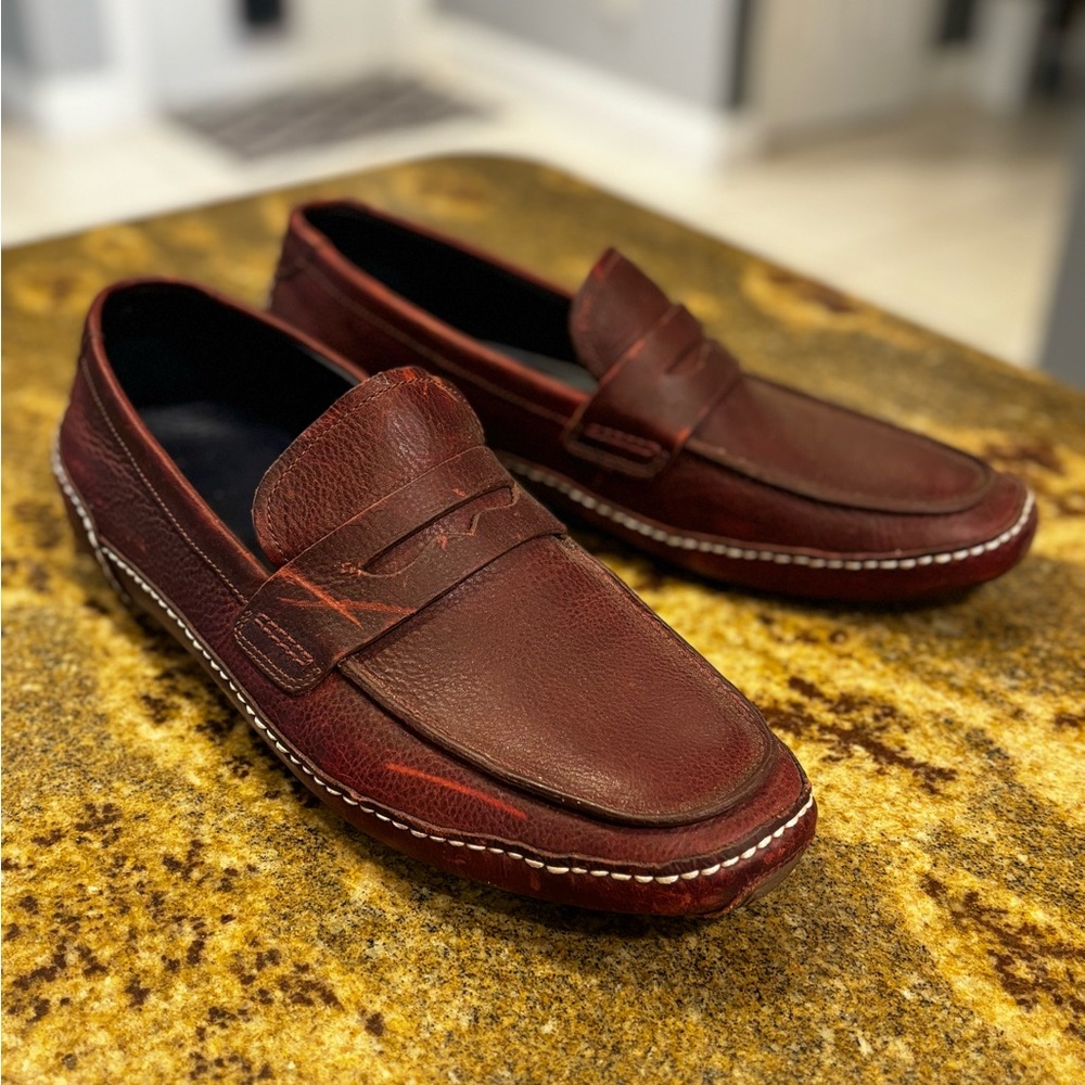 Cole Haan Men Dark Brown Leather Driving Loafers